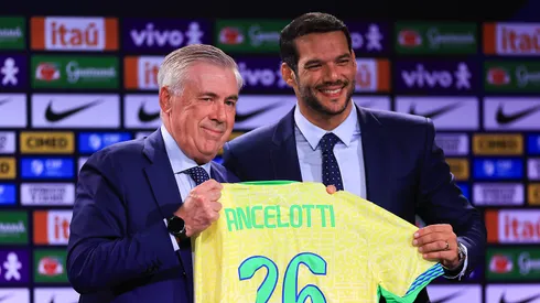 Carlo Ancelotti e Samir Xaud. Foto: Buda Mendes/Getty Images
