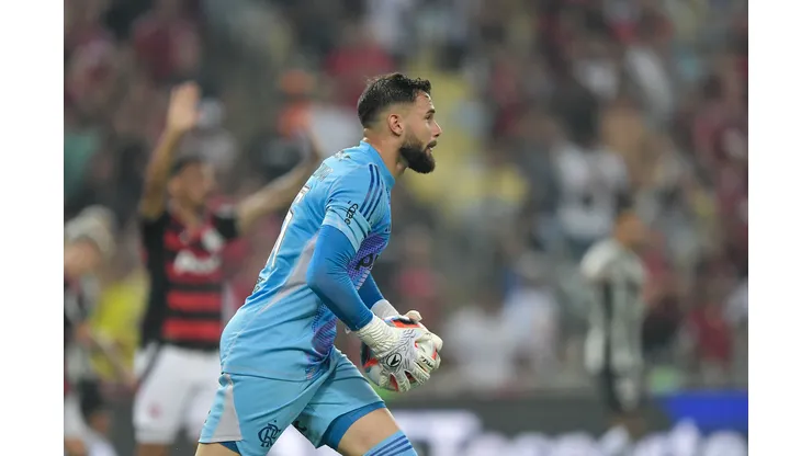 Matheus Cunha goleiro do Flamengo durante partida contra o Botafogo no estadio Maracana pelo campeonato Carioca 2025. Foto: Thiago Ribeiro/AGIF