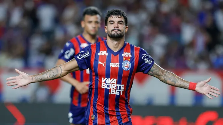 Cauly, meio-campista do Bahia, comemora gol contra o Paysandu pela Copa do Brasil 2025 (Imagem: Rafael Rodrigues / EC Bahia)
