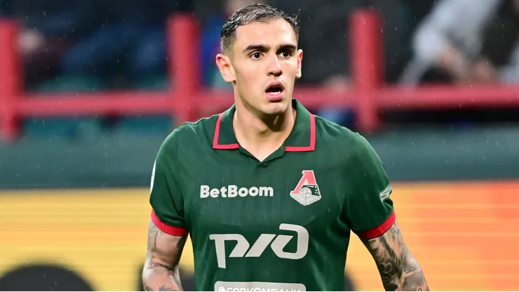 Lucas Fasson durante partida pelo Lokomotiv Moscou, da Rússia.