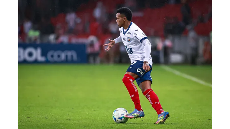 Kayky jogador do Bahia durante partida contra o Internacional no estadio Beira-Rio pelo campeonato Copa Libertadores 2025. Foto: Maxi Franzoi/AGIF