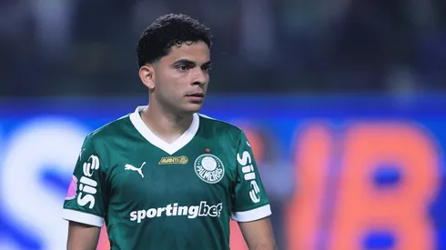 Bruno Rodrigues jogador do Palmeiras durante partida contra o Juventude no estádio Arena Allianz Parque pelo campeonato Brasileiro A 2025. Foto: Ettore Chiereguini/AGIF