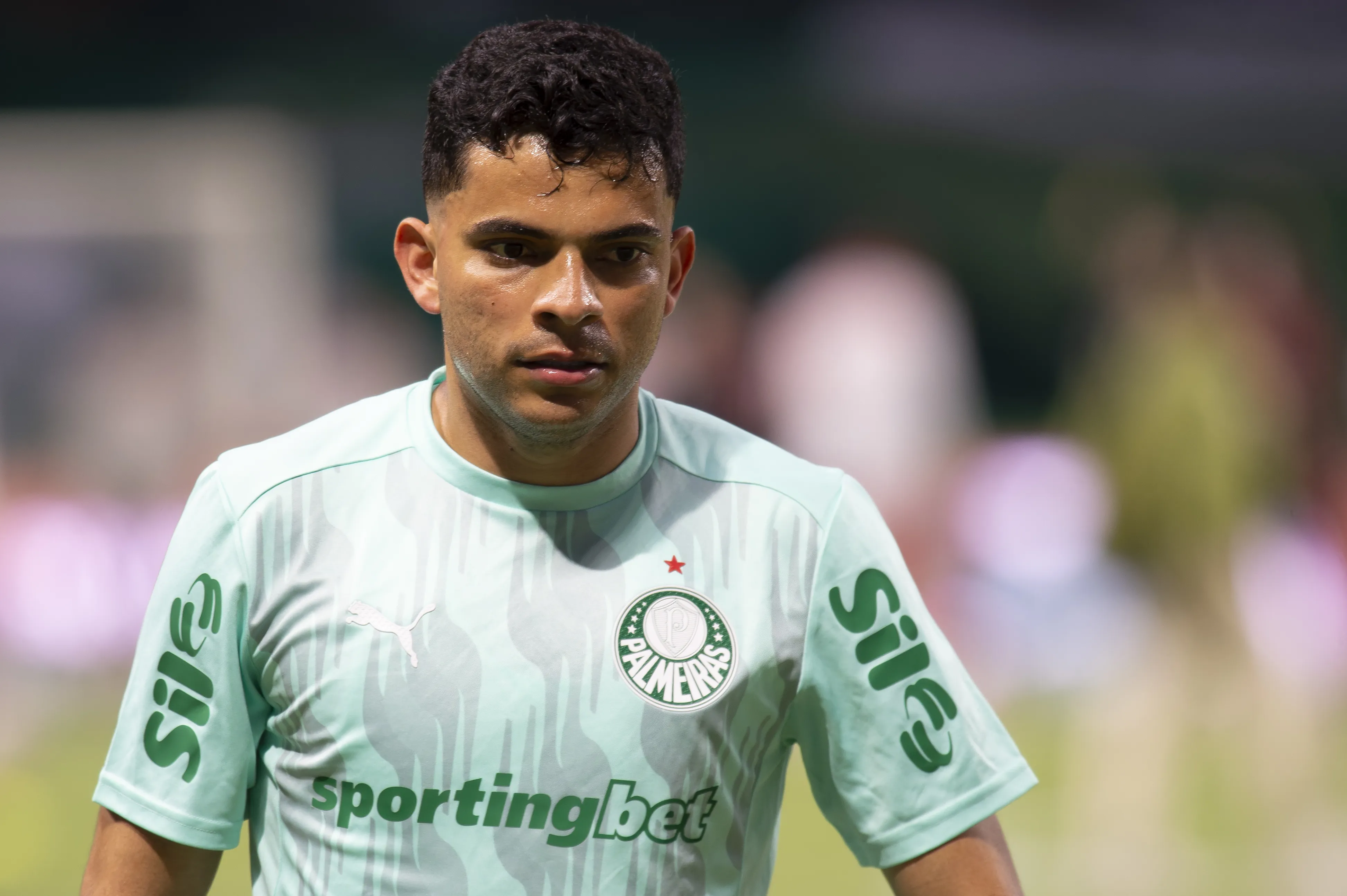 SP – SAO PAULO – 13/09/2025 – BRASILEIRO A 2025, PALMEIRAS X INTERNACIONAL – Bruno Rodrigues jogador do Palmeiras durante partida contra o Internacional no estadio Arena Allianz Parque pelo campeonato Brasileiro A 2025. Foto: Anderson Romao/AGIF