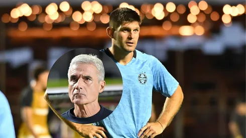 jogador do Grêmio antes da partida contra o São Paulo/ Luís Castro técnico do Grêmio durante partida contra o São Paulo (Imagem: Jota Erre/AGIF)