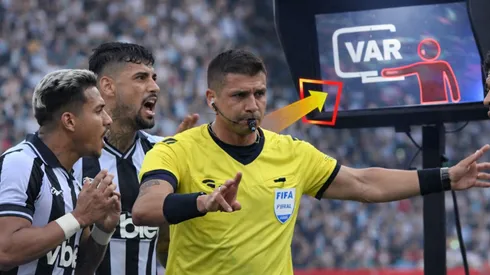 Alex Telles jogador do Botafogo reclama com a arbitragem durante partida contra o Flamengo no estádio Engenhão pelo campeonato Carioca 2026. Foto: Thiago Ribeiro/AGIF – Gerada IA