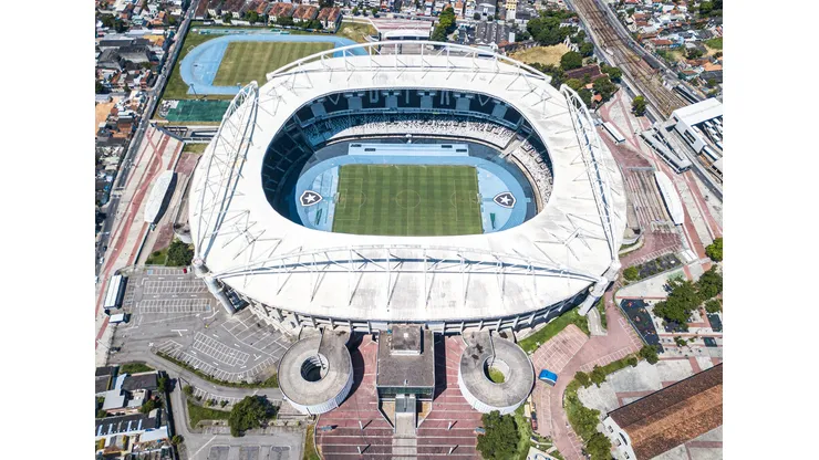 Vista aérea do Estádio Nilton Santos, também conhecido como Engenhão, em 19 de março de 2020, no Rio de Janeiro, Brasil. (Foto de Buda Mendes/Getty Images)