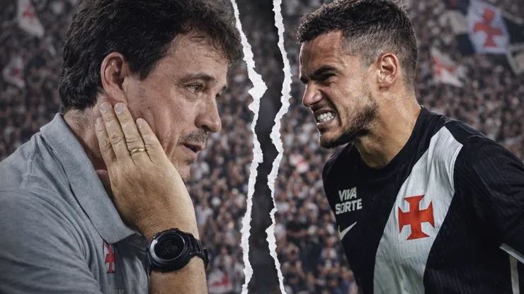 Torcida aponta desgaste interno com Diniz que impulsionou saída de Coutinho. Foto: Andre Mourao/AGIF e Thiago Ribeiro/AGIF - Gerada por IA
