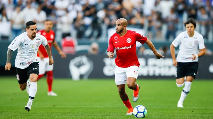 Patrick of Internacional in action during the match against Corinthians for the Brasileirao 2018 at Arena Corinthians Stadium on September 23, 2018 in Sao Paulo, Brazil.
