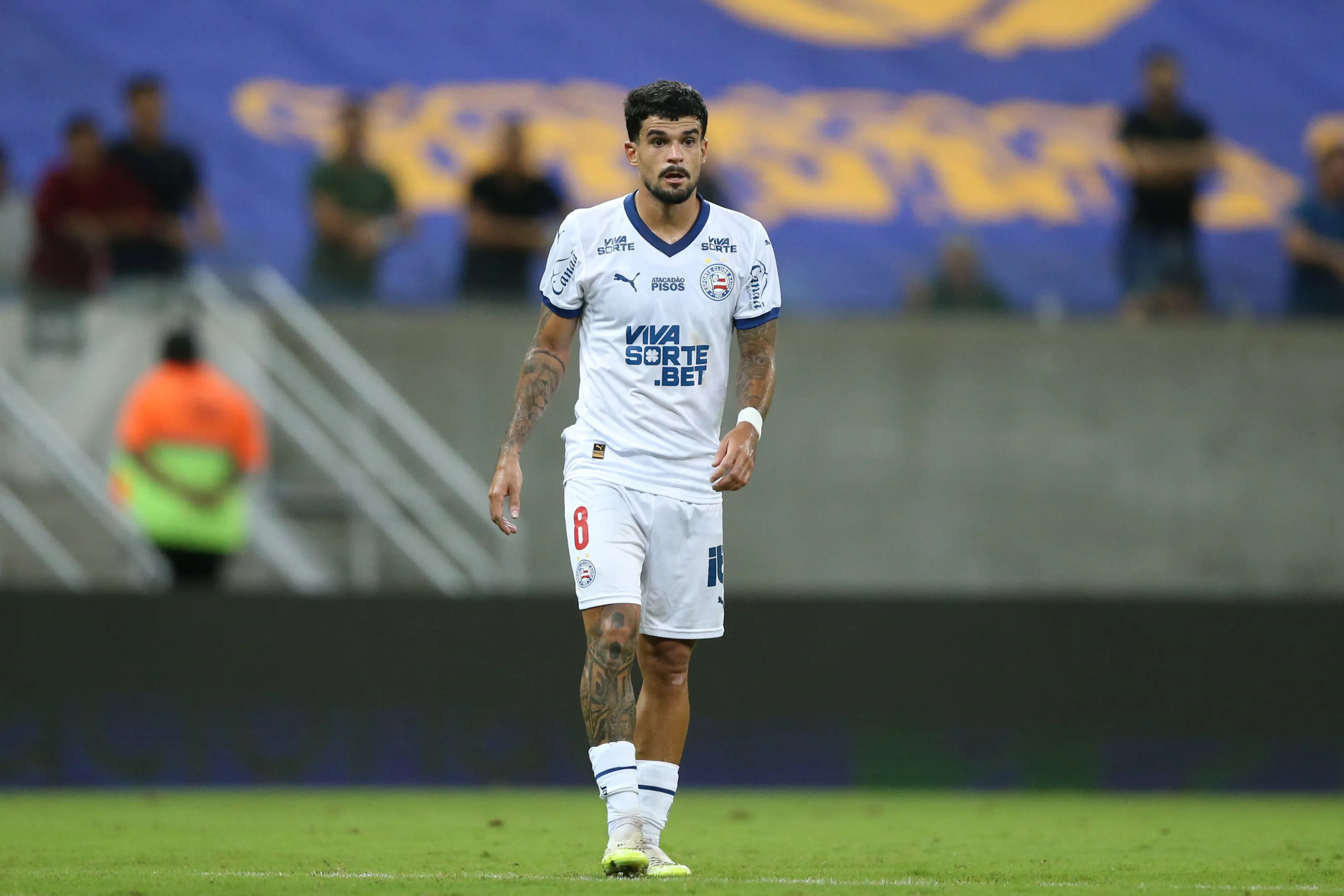 Cauly jogador do Bahia durante a partida contra o Retro na Arena de Pernambuco, pela Copa do Brasil 2025. Foto: Marlon Costa/AGIF
