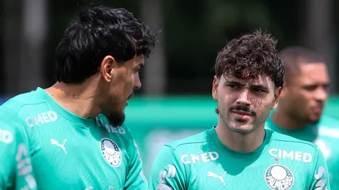 Gustavo Gómez e Maurício. Foto: Cesar Greco / Palmeiras