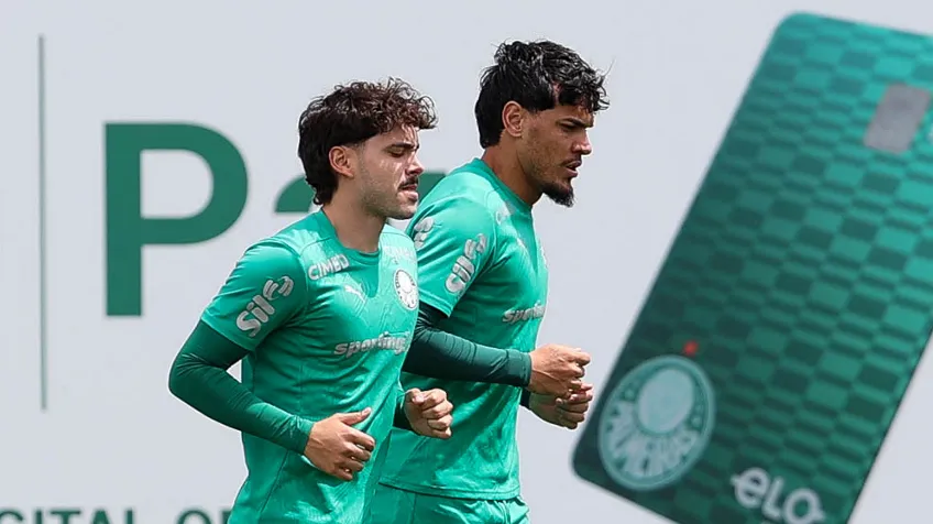 Gustavo Gómez e Maurício. Foto: Cesar Greco / Palmeiras