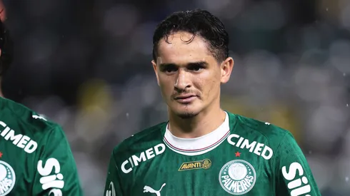 Khellven jogador do Palmeiras durante partida contra o Santos no estádio Arena Barueri pelo campeonato Paulista 2026. Foto: Ettore Chiereguini/AGIF