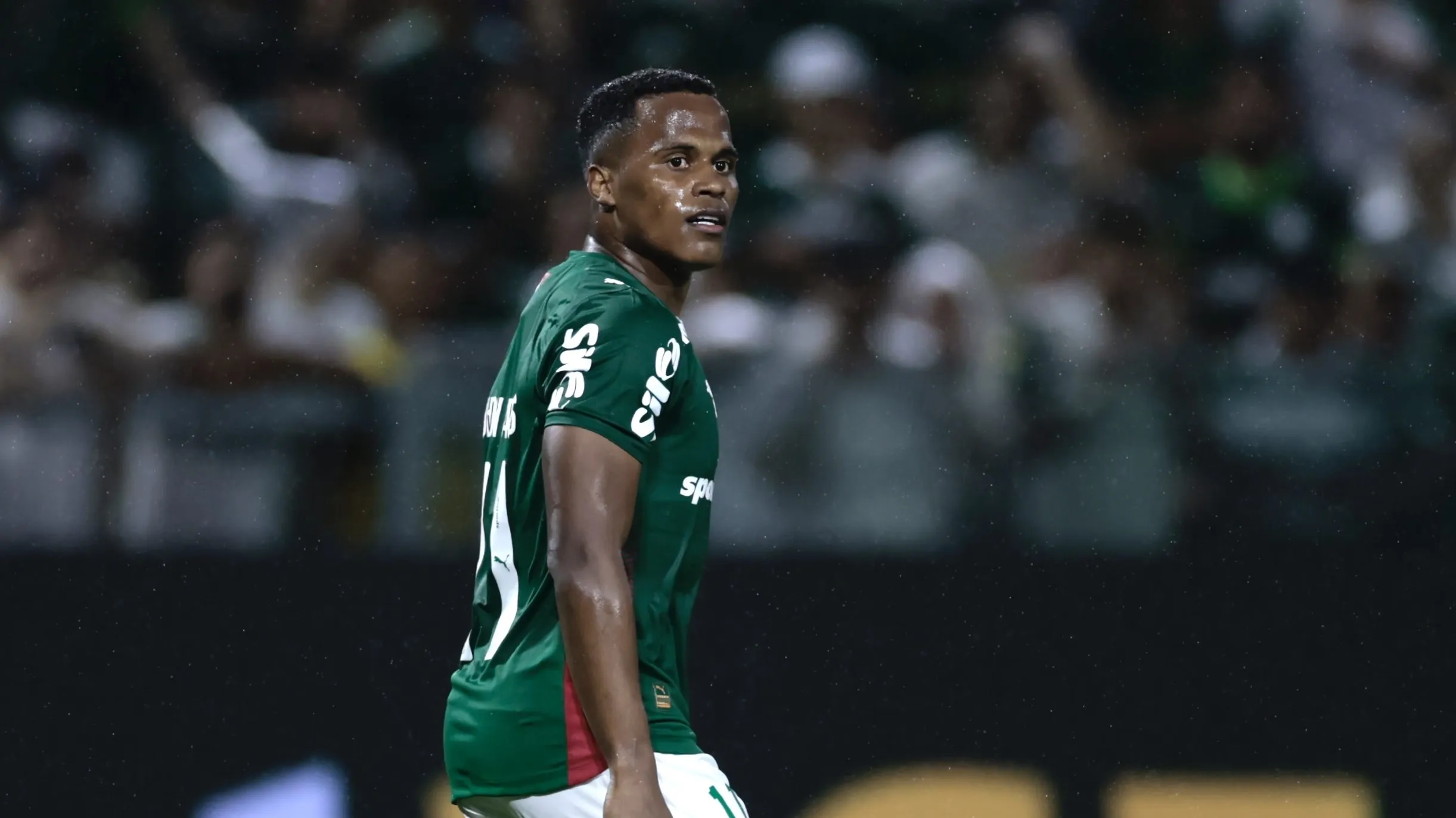 Jhon Arias jogador do Palmeiras durante partida contra o Capivariano no estadio Arena Barueri pelo campeonato Paulista 2026. Foto: Marcello Zambrana/AGIF