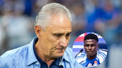 Tite técnico do Cruzeiro durante partida contra o América-MG/ Apresentação de Néiser Villarreal (Imagem: Fernando Moreno/AGIF/ Gustavo Aleixo/Cruzeiro)