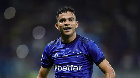 Bruno Rodrigues jogador do Cruzeiro comemora seu gol durante partida contra o Bahia no estádio Mineirão pelo campeonato Brasileiro A 2023. Foto: Gilson Lobo/AGIF