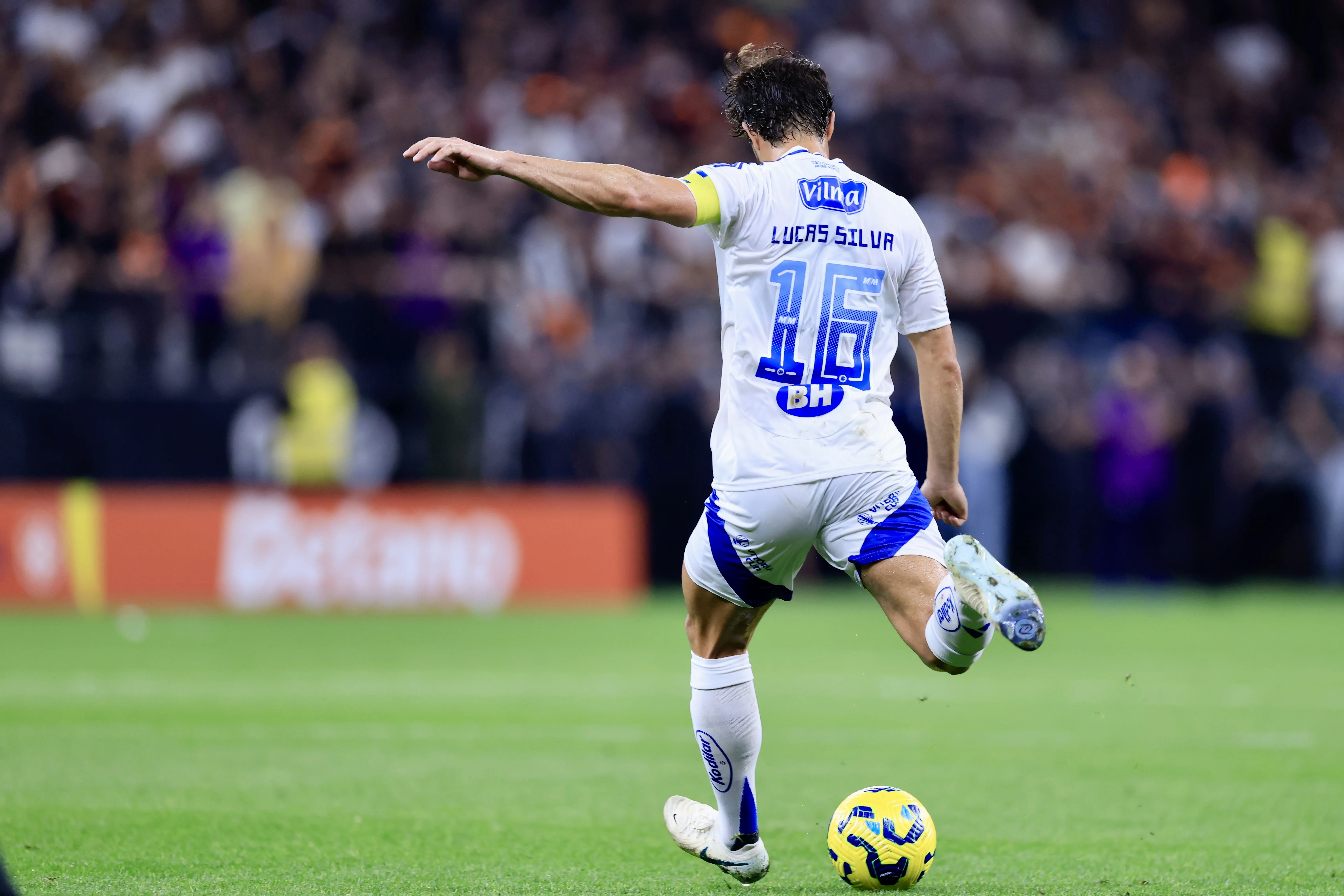 Lucas Silva jogador do Cruzeiro durante partida contra o Corinthians no estadio Arena Corinthians pelo campeonato Copa Do Brasil 2025. Foto: Marcello Zambrana/AGIF