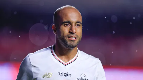 Lucas Moura jogador do São Paulo comemora seu gol durante partida contra o Primavera no estádio Morumbi pelo campeonato Paulista 2026. Foto: Marcello Zambrana/AGIF