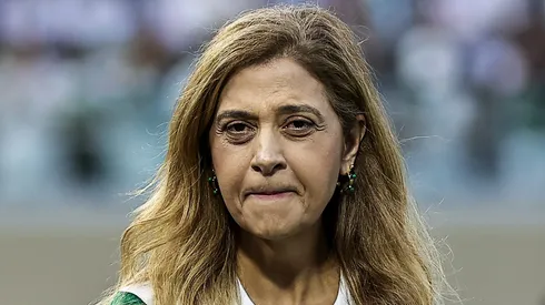 Leila Pereira presidente do Palmeiras antes da partida contra o Corinthians no estadio Arena Barueri pelo campeonato Brasileiro A 2025. Foto: Fabio Giannelli/AGIF