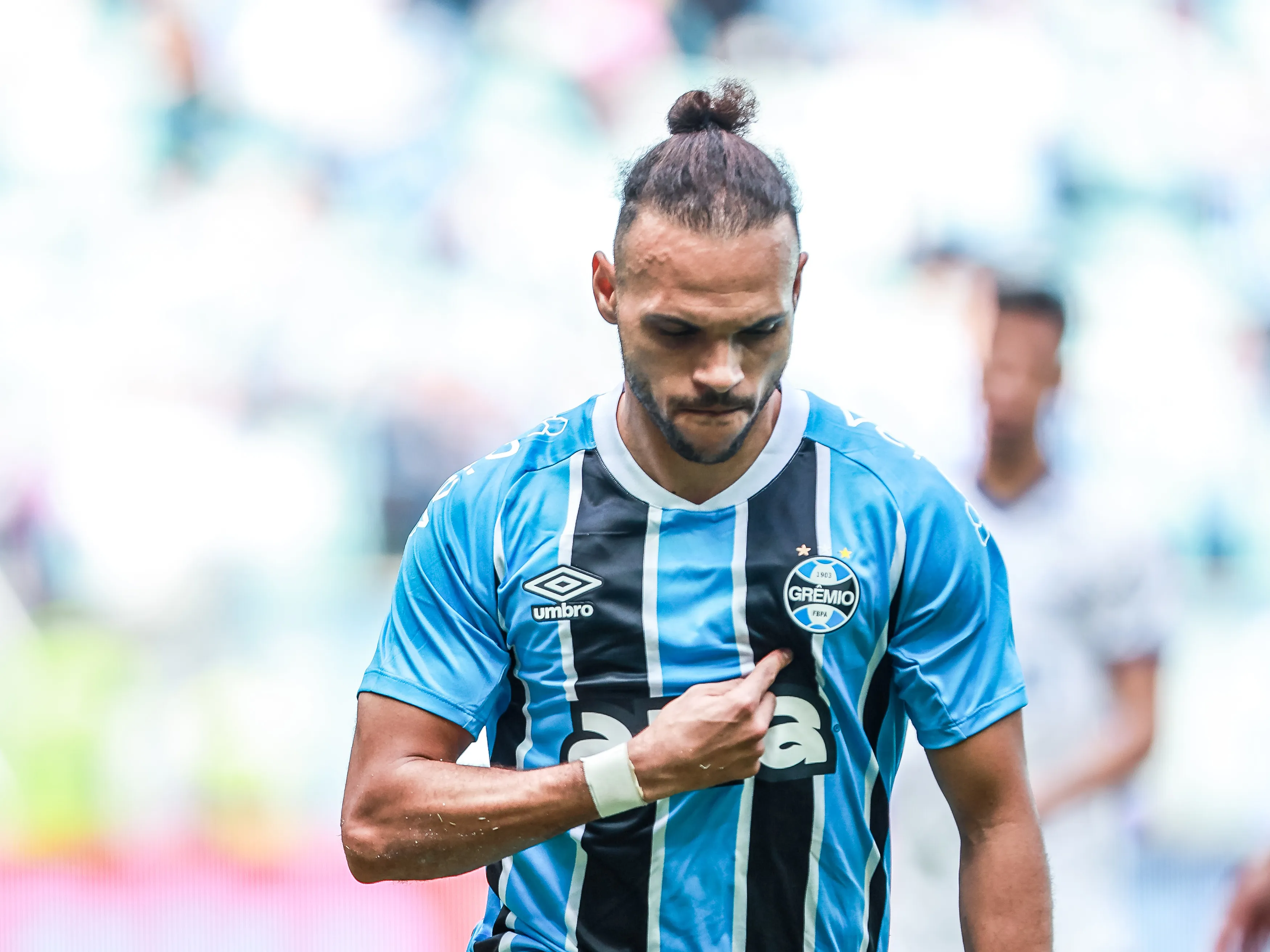 Martin Braithwaite, atacante do Grêmio. Foto: Giancarlo Santorum/AGIF