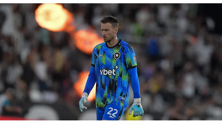 Neto goleiro do Botafogo durante partida contra o Flamengo no estadio Engenhao pelo campeonato Carioca 2026. Foto: Thiago Ribeiro/AGIF