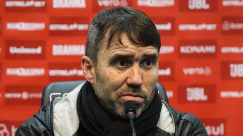 Eduardo Coudet tecnico do Internacional em entrevista coletiva apos a partida contra o Atletico-MG no estadio Heriberto Hulse pelo campeonato Brasileiro A 2024.