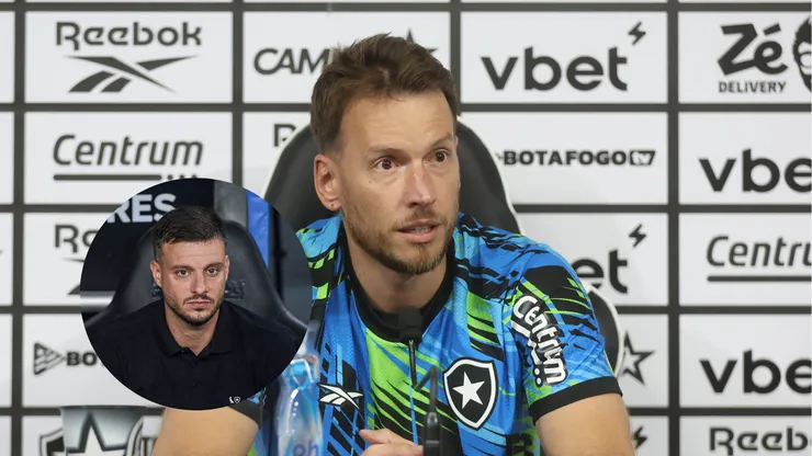 Martín Anselmi técnico do Botafogo durante partida contra o Nacional Potosí. Apresentação de Neto, do Botafogo (Imagem: Thiago Ribeiro/AGIF/ Vítor Silva/Botafogo)