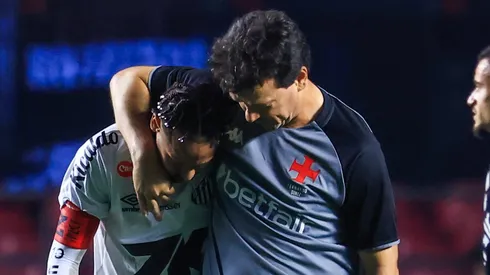 Neymar e Fernando Diniz em Santos x Vasco. Foto: Marcello Zambrana/AGIF
