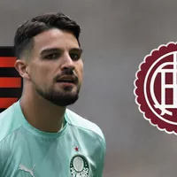 Atacante do Palmeiras celebra título do Lanús