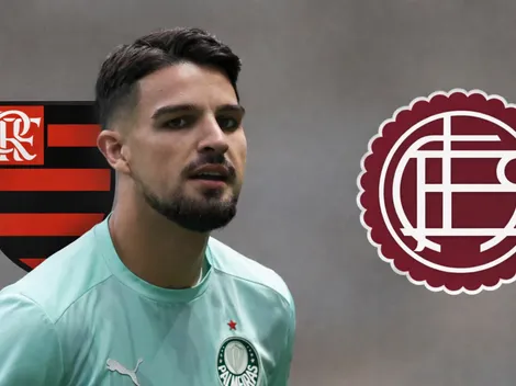 Atacante do Palmeiras celebra título do Lanús