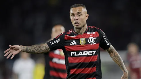 Everton Cebolinha jogador do Flamengo durante partida contra o Fluminense no estádio Maracanã pelo campeonato Brasileiro A 2025. Foto: Alexandre Loureiro/AGIF