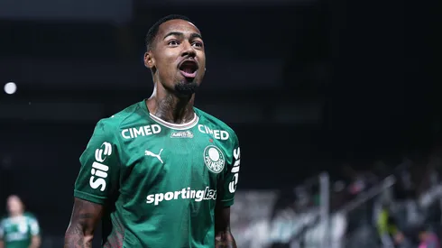 Allan jogador do Palmeiras comemora seu gol durante partida contra o Fluminense no estadio Arena Barueri pelo campeonato Brasileiro A 2026. Foto: Ettore Chiereguini/AGIF