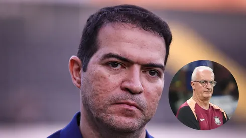 Marcelo Paz diretor do Corinthians/ Dorival Júnior técnico do Corinthians durante partida contra o Cruzeiro (Imagem: Fabio Giannelli/AGIF/ Gilson Lobo/AGIF)