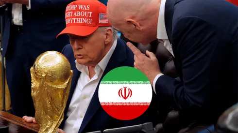 Presidente Donald Trump ouve o Presidente da FIFA, Gianni Infantino, durante um anúncio sobre a Copa do Mundo no Salão Oval da Casa Branca (Imagem: Chip Somodevilla/Getty Images)