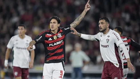 Pedro jogador do Flamengo durante partida contra o Fluminense no estadio Maracana pelo campeonato Brasileiro A 2025.