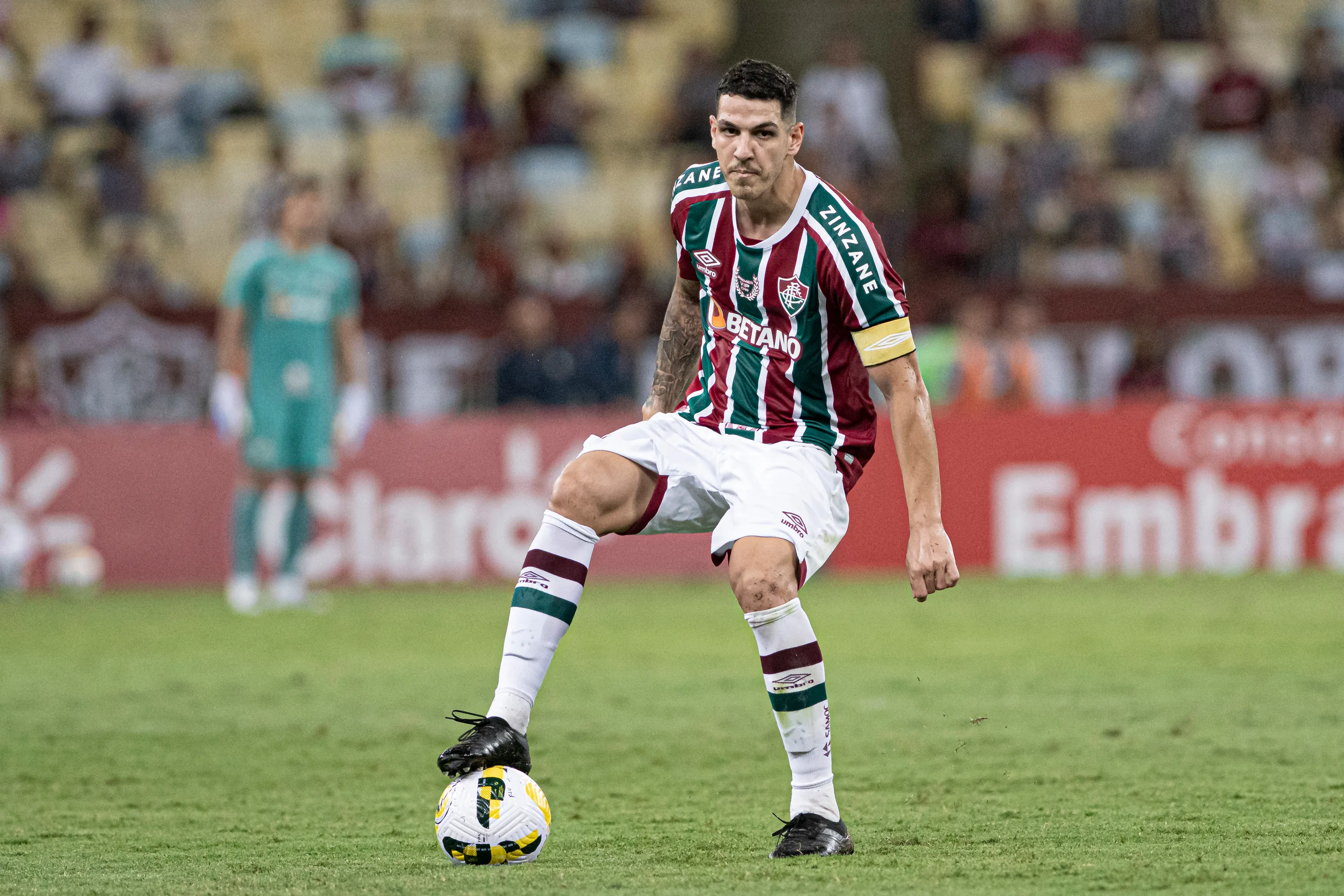 RJ – Rio de Janeiro – 19/04/2022 – COPA DO BRASIL 2022, FLUMINENSE X VILA NOVA-GO – Nino jogador do Fluminense durante partida contra o Vila Nova-GO no estadio Maracana pelo campeonato Copa do Brasil 2022. Foto: Jorge Rodrigues/AGIF