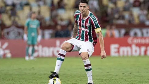 RJ – Rio de Janeiro – 19/04/2022 – COPA DO BRASIL 2022, FLUMINENSE X VILA NOVA-GO – Nino jogador do Fluminense durante partida contra o Vila Nova-GO no estadio Maracana pelo campeonato Copa do Brasil 2022. Foto: Jorge Rodrigues/AGIF