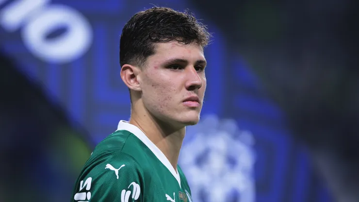 Benedetti jogador do Palmeiras durante partida contra o Bahia no estádio Arena Allianz Parque pelo campeonato Brasileiro A 2025. Foto: Ettore Chiereguini/AGIF