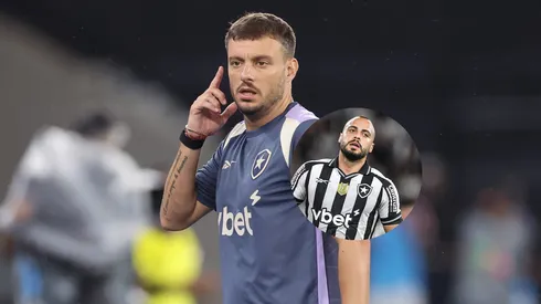 Martín Anselmi, técnico do Botafogo, em partida contra o Bangú/ Arthur Cabral jogador do Botafogo durante partida contra o Bragantino (Imagem: Vítor Silva/Botafogo/ Thiago Ribeiro/AGIF)