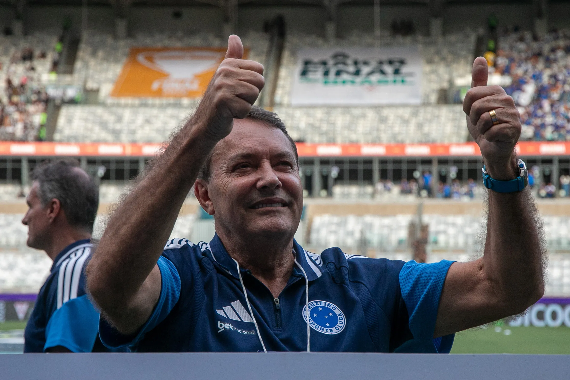 Pedro Lourenco presidente do Cruzeiro durante partida contra o Atletico no estadio Mineirao pelo campeonato Mineiro 2026. Foto: Fernando Moreno/AGIF