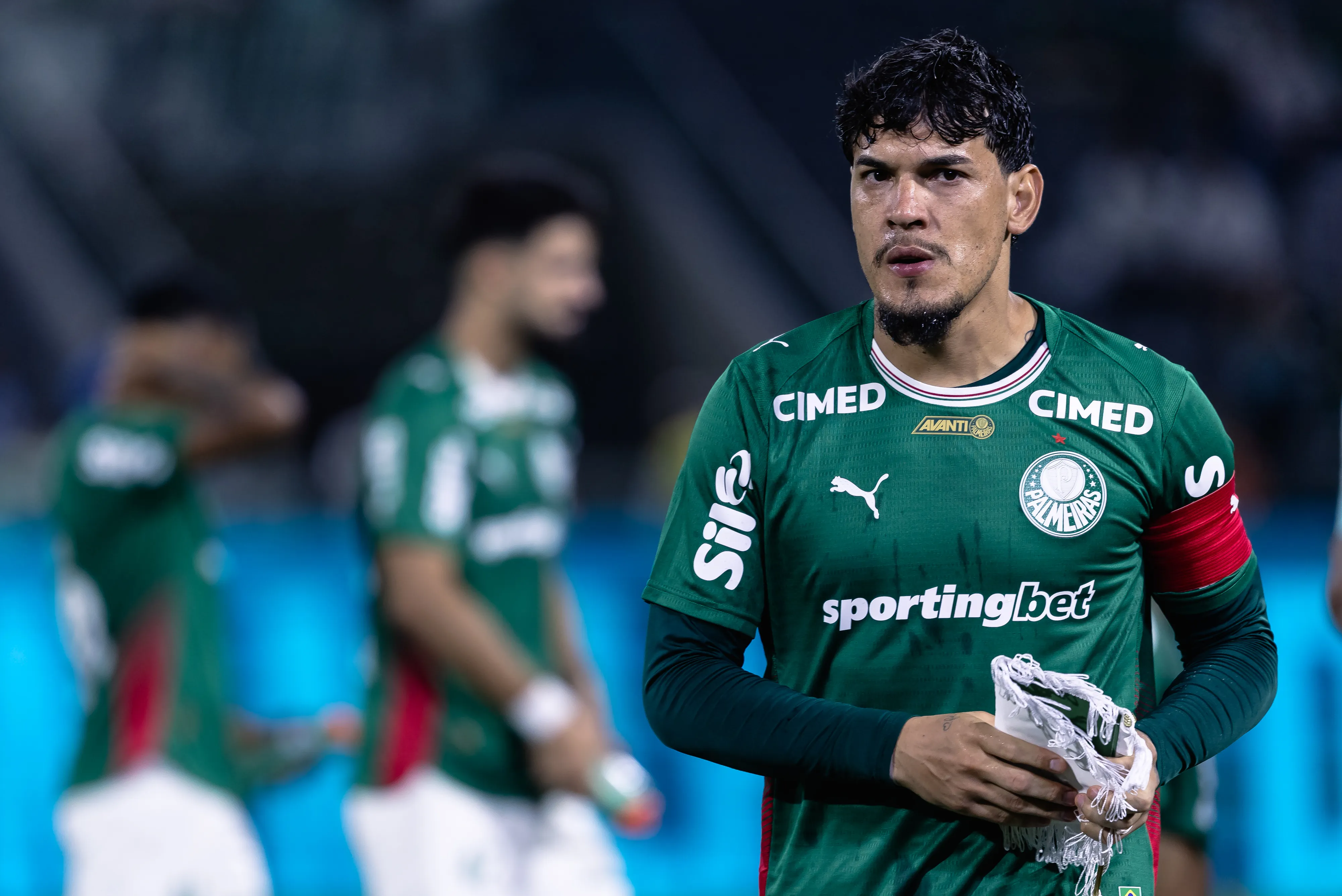 SP – BARUERI – 25/02/2026 – BRASILEIRO A 2026, PALMEIRAS X FLUMINENSE – Gustavo Gomez jogador do Palmeiras durante partida contra o Fluminense no estadio Arena Barueri pelo campeonato Brasileiro A 2026. Foto: Ettore Chiereguini/AGIF