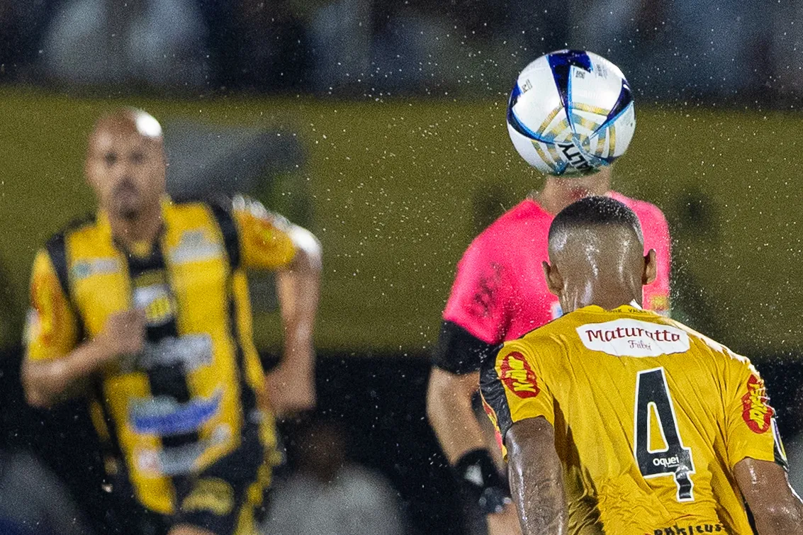 SP – NOVO HORIZONTE – 08/03/2026 – PAULISTA 2026, NOVORIZONTINO X PALMEIRAS – Patrick jogador do Novorizontino durante partida contra o Palmeiras no estadio Jorge Ismael de Biasi pelo campeonato Paulista 2026. Foto: Joisel Amaral/AGIF