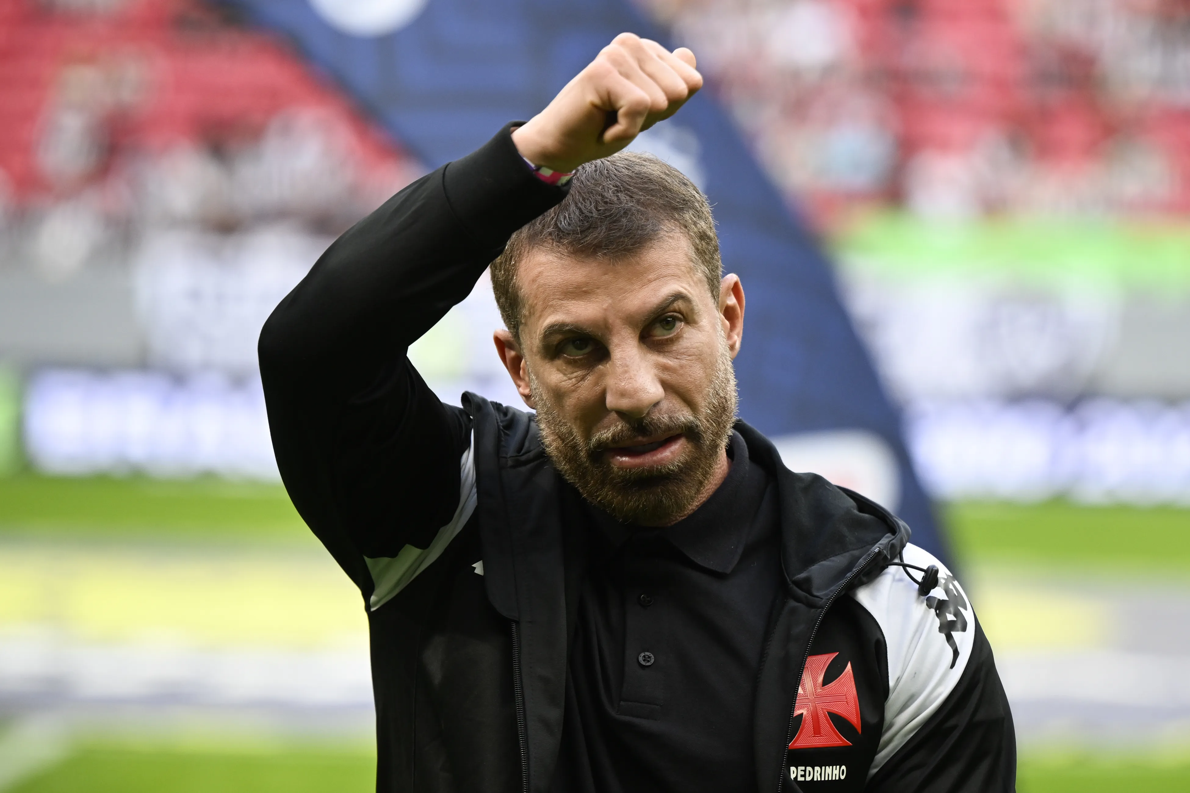 Pedrinho presidente do Vasco antes da partida contra o Botafogo no estadio Mane Garrincha pelo campeonato Brasileiro A 2025. Foto: Mateus Bonomi/AGIF