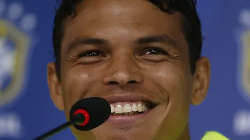 Thiago Silva durante coletiva de imprensa da Selecao Brasileira na Granja Comary. Foto: Wagner Meier/AGIF
