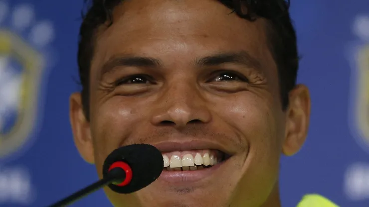 Thiago Silva durante coletiva de imprensa da Selecao Brasileira na Granja Comary. Foto: Wagner Meier/AGIF