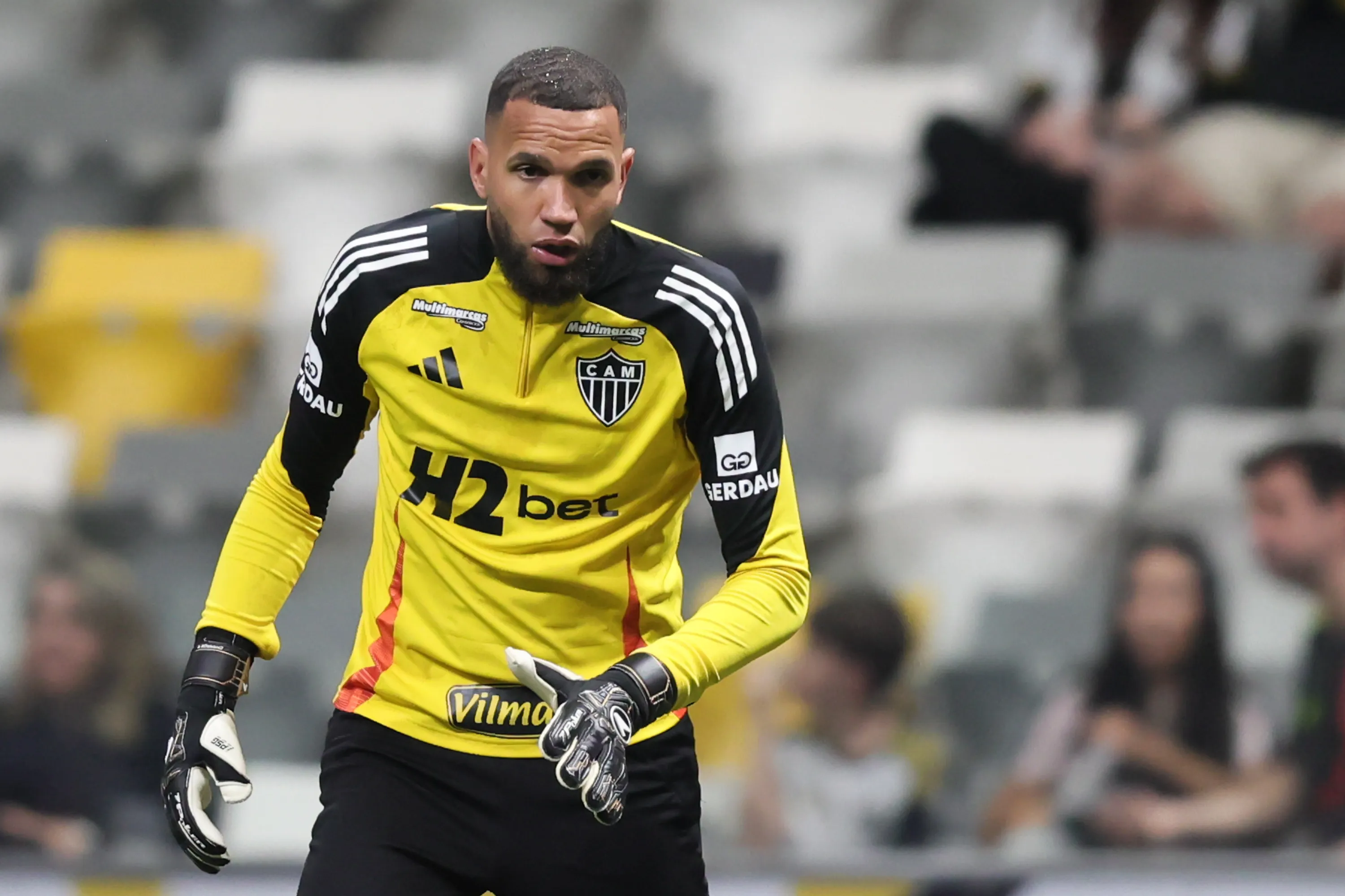 MG – BELO HORIZONTE – 14/08/2025 – COPA SUL-AMERICANA 2025, ATLETICO-MG X GODOY CRUZ – everson jogador do Atletico-MG durante aquecimento antes da partida contra o Godoy Cruz no estadio Arena MRV pelo campeonato Copa Sul-americana 2025. Foto: Gilson Lobo/AGIF