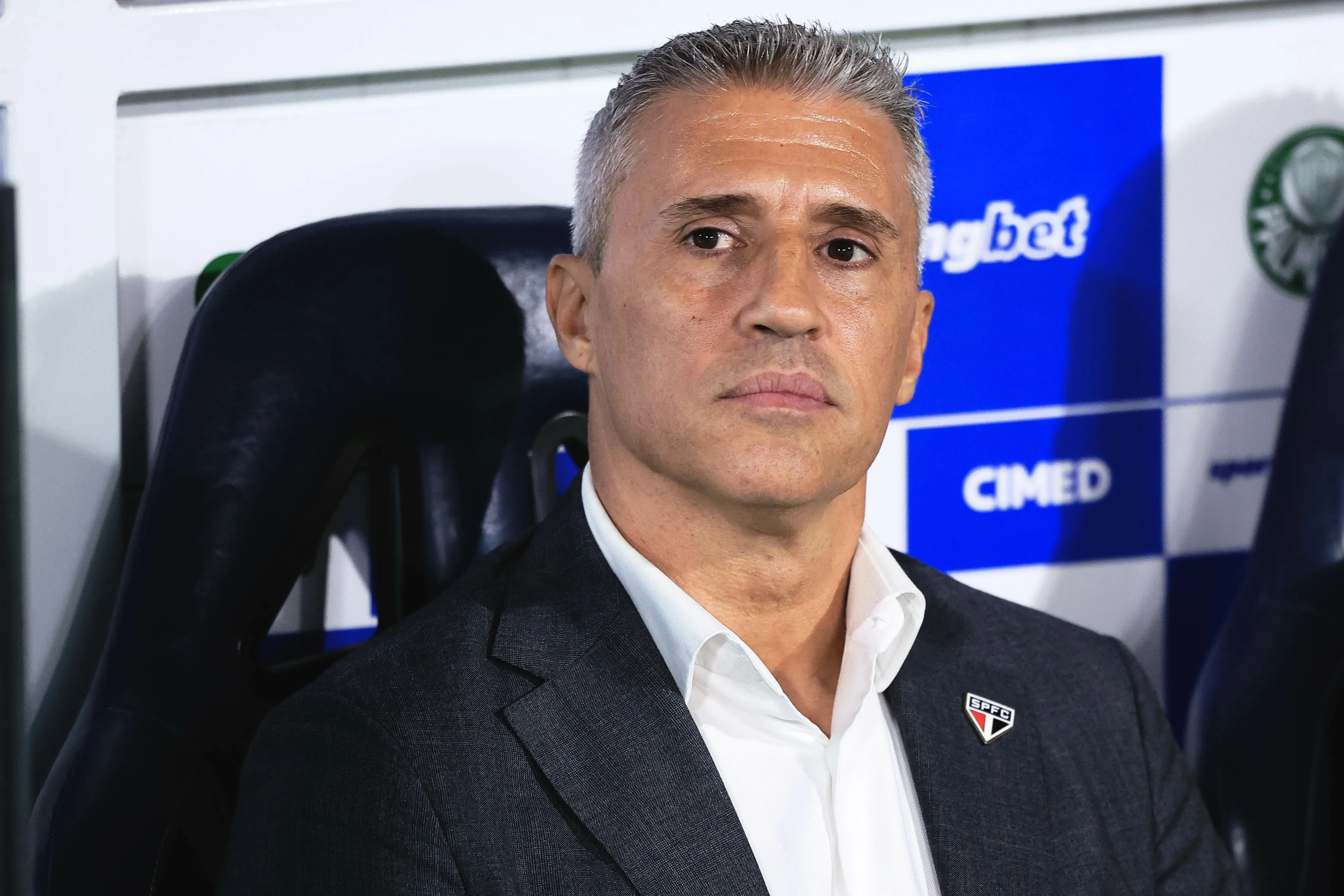 Hernan Crespo tecnico do Sao Paulo durante partida contra o Palmeiras no estadio Arena Barueri pelo campeonato Paulista 2026. Foto: Ettore Chiereguini/AGIF