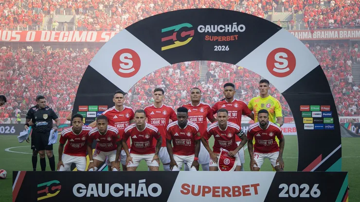 Elenco do Internacional na final do Gauchão 2026. Foto: Maxi Franzoi/AGIF