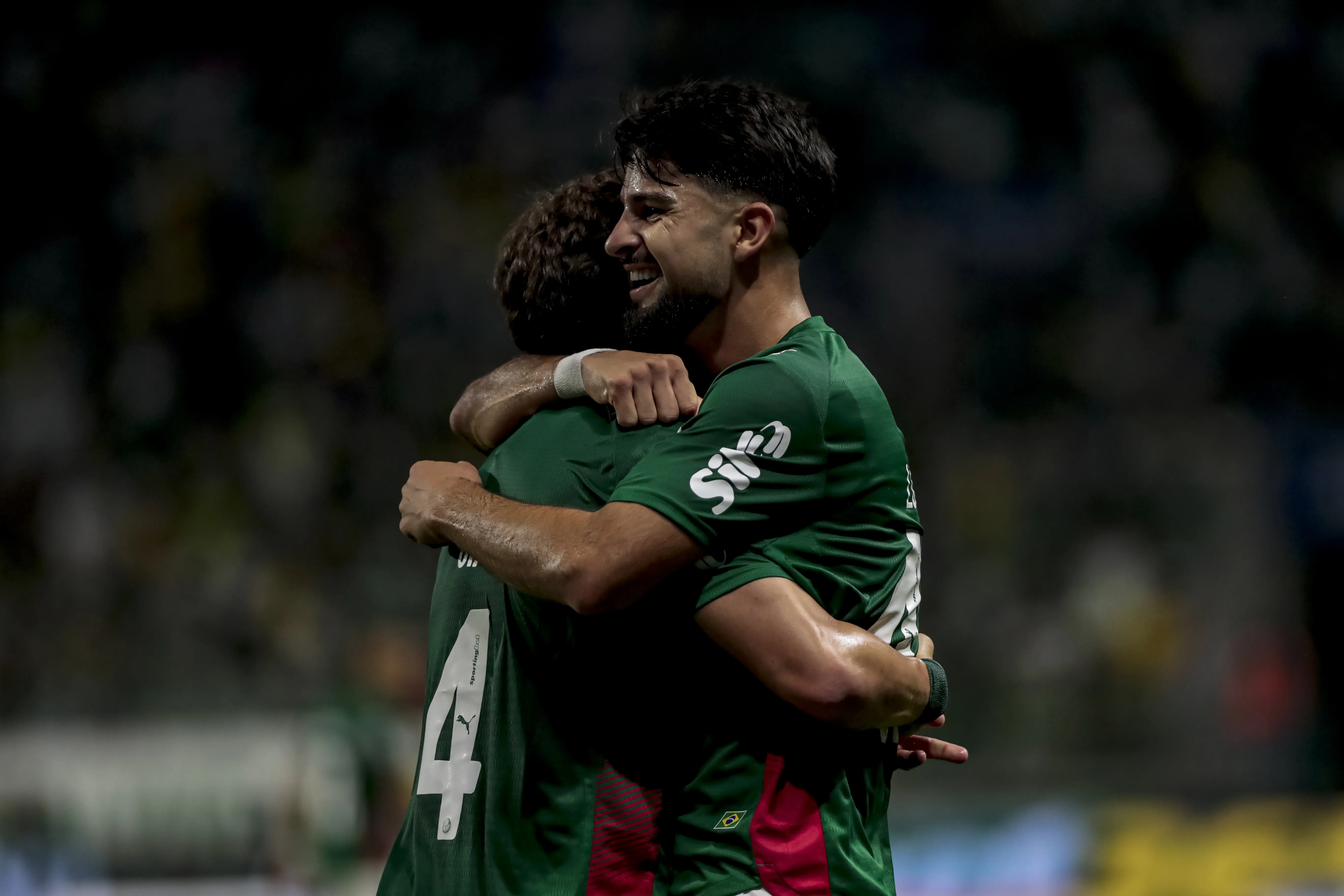 Flaco Lopez jogador do Palmeiras comemora seu gol durante partida contra o Mirassol no estadio Arena Allianz Parque pelo campeonato Brasileiro A 2026. Foto: Marco Miatelo/AGIF