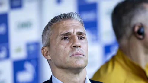 Hernan Crespo tecnico do Sao Paulo durante partida contra o Palmeiras no estadio Arena Barueri pelo campeonato Paulista 2026.