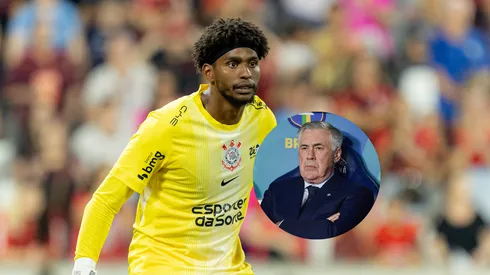 Hugo Souza jogador do Corinthians durante partida contra o Athletico-PR/Carlo Ancelotti técnico do Brasil durante partida contra o Chile (Imagem: Paulo De Tarso/AGIF/Thiago Ribeiro/AGIF)
